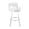 Armen Living Nolagam Swivel Counter Stool in Brushed Stainless Steel with White Faux Leather 840254335622 - alternate 6